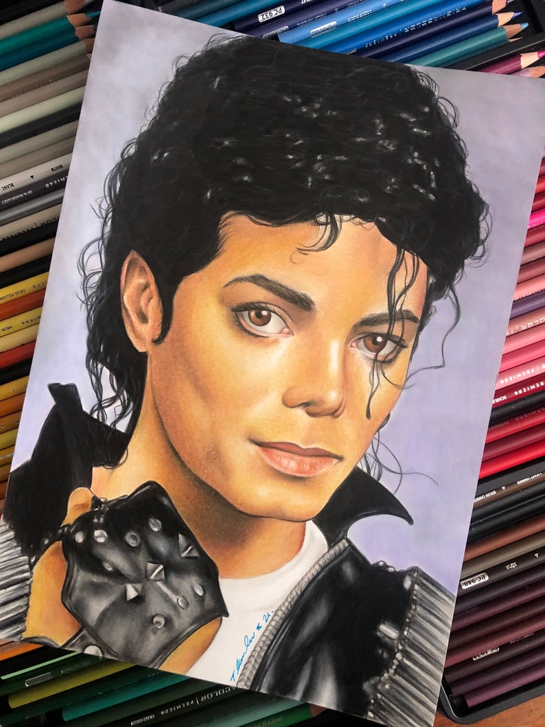 Michael Jackson Dessin original au crayon. Fan-ART A4. image 2