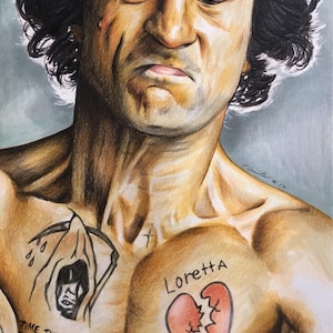 Dibujo original de El Cabo del Miedo. Robert De Niro. Fan-ART A4 Max Cady.