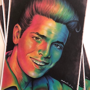 IMPRESIÓN... Cliff Richard... Fan-art original... impresión firmada.