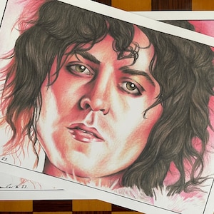 PRINT … Marc Bolan T-Rex  . .. signed original ART print A4.