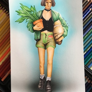 Natalie Portman original pencil drawing fan-art A4. Mathilda Leon the Professional MatIlda