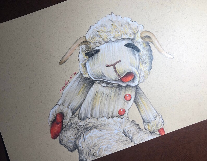 Lamb Chop original pencil drawing . Fanart . Etsy