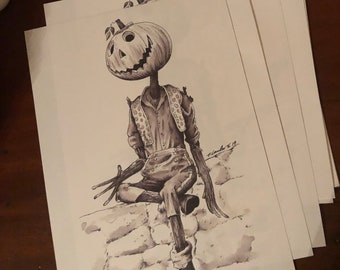 PRINT ... Jack Pumkinhead ... signed Fan-ART A4. Return to Oz