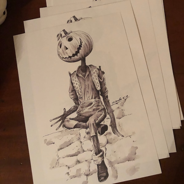 PRINT ... Jack Pumkinhead ... signed Fan-ART A4. Return to Oz