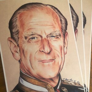 STAMPA... Principe Filippo... firmato Fan-ART A4. Il Duca di Edimburgo
