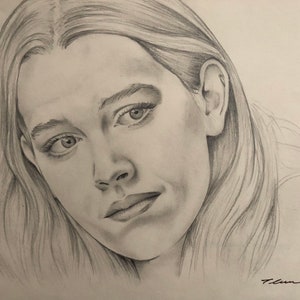Victoria Pedretti Original pencil drawing .Fan-ART A4. You Love Quinn Poppins