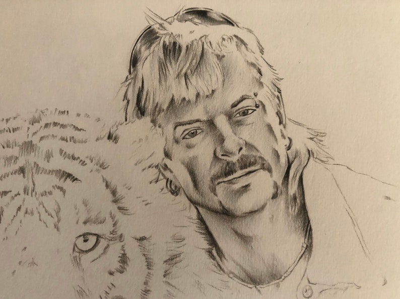 The Tiger King original pencil drawing. A4 fan-art. Joe ...