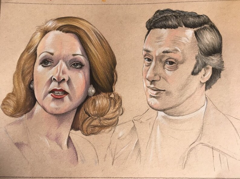 Margo and Jerry Leadbetter original pencil drawing .A4 Etsy