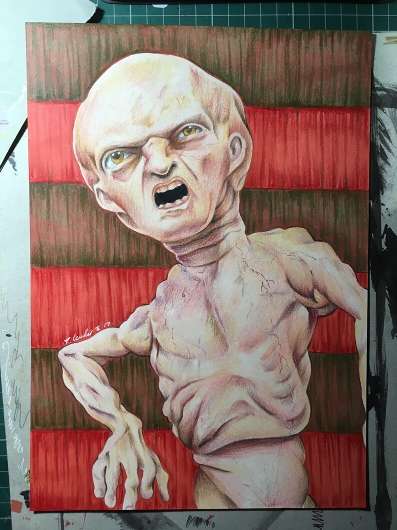 Freddy Krueger baby the dream child original pencil