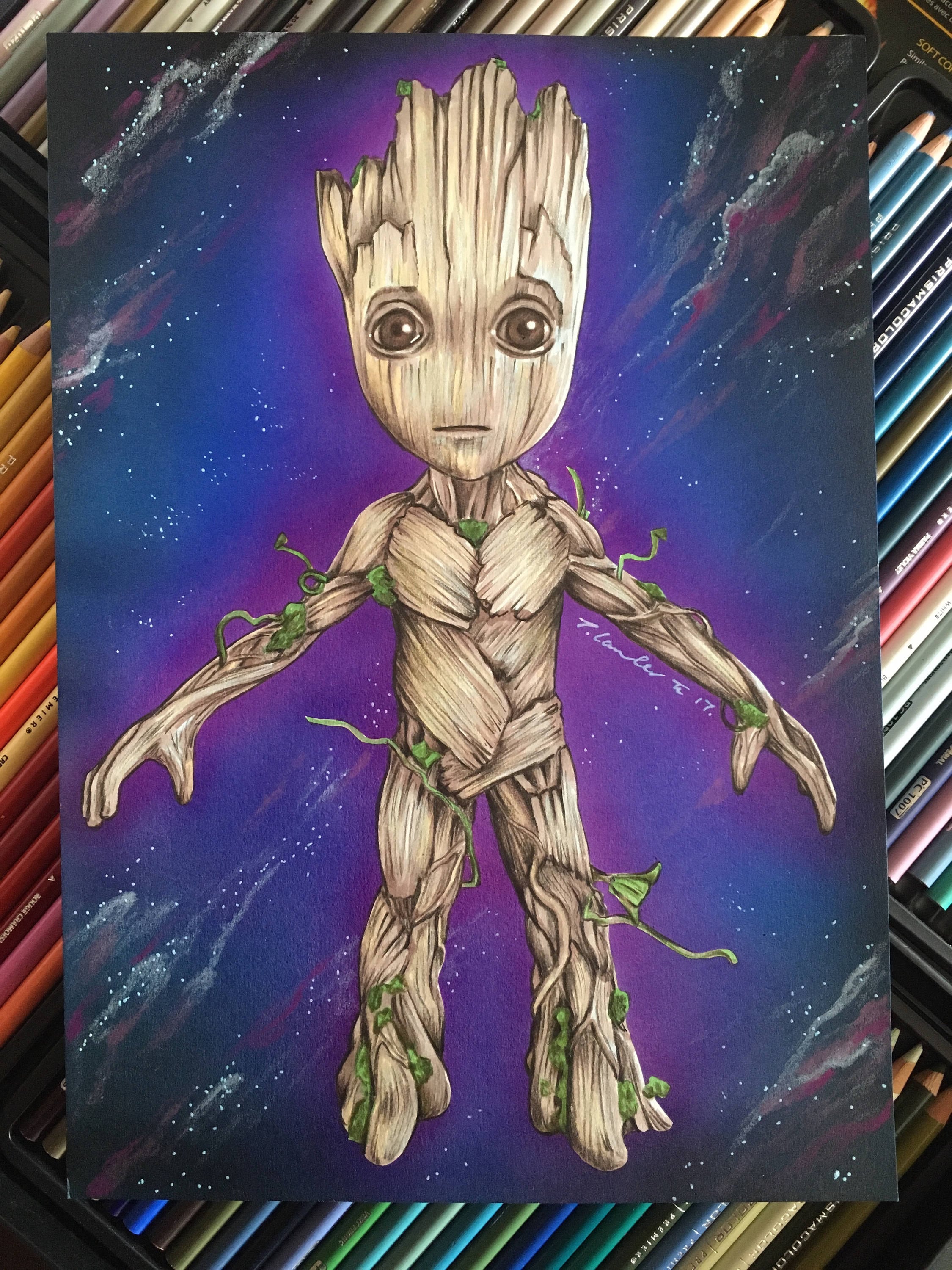 Baby Groot Original Pencil Drawing Fan-art A4. Guardians of - Etsy Singapore