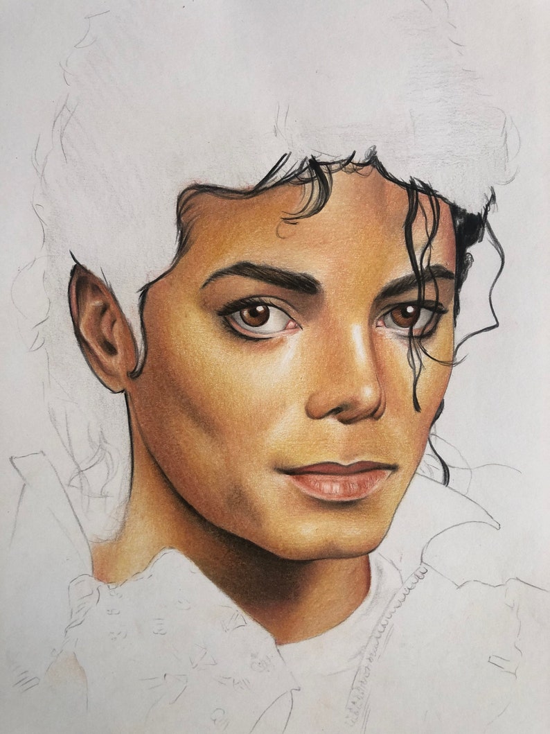 Michael Jackson Original pencil drawing . Fan-ART A4. zdjęcie 5