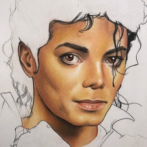 Michael Jackson Dessin original au crayon. Fan-ART A4. image 6