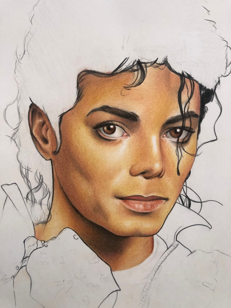 Michael Jackson Dessin original au crayon. Fan-ART A4. image 6