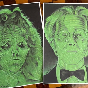 2 x PRINT .. Adam & Barbara  .. signed Fan-ART A4. Beetlejuice