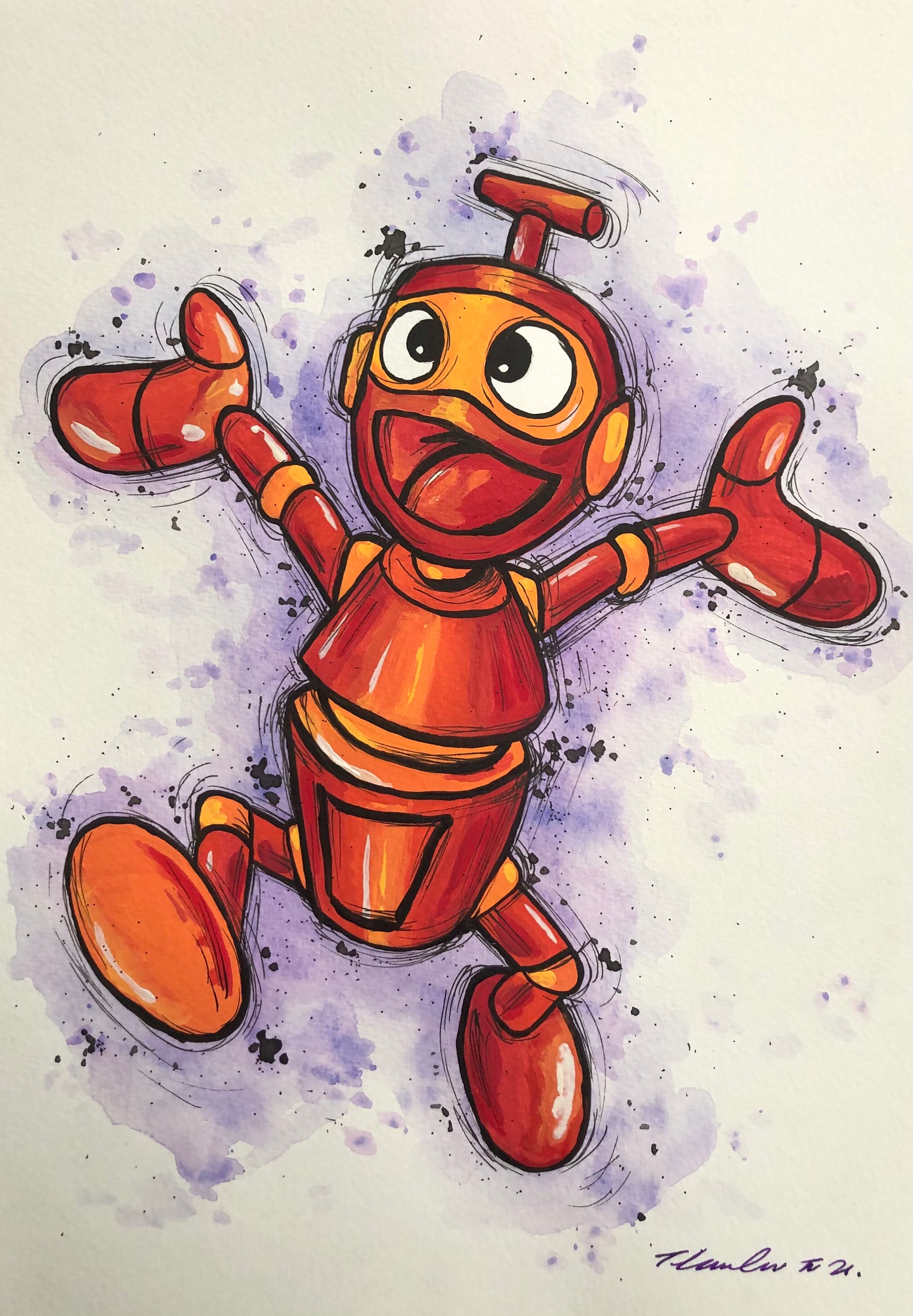 Nono Robot Ulysses 31 Painting Drawing Original Fan Art A4 Etsy