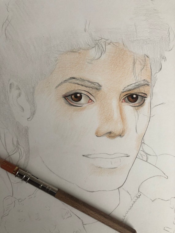 Michael Jackson king Of Pop Pencil Sketch Drawing | eBay
