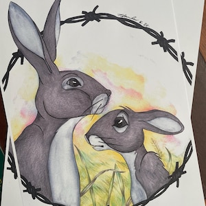 PRINT … Watership Down .. signed original fan-ART print A4. 70s cartoon film New