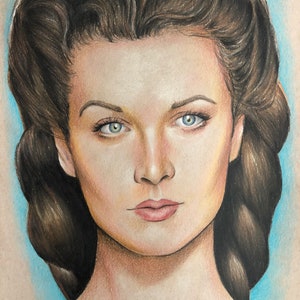 Vivien Leigh Original pencil drawing .Fan-ART A4. Scarlet O’Hara Gone with the Wind