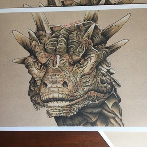 PRINT.... Draco the Dragon ... Original Fan-art . Dragonheart..  signed print