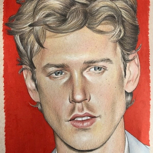 Austin Butler original Bleistiftzeichnung .Fan-ART a4 . Elvis