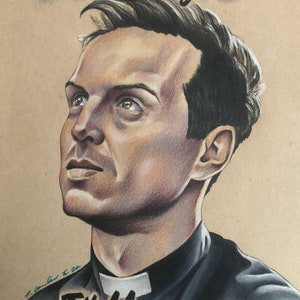 Fleabag hot priest original drawing . fan-art . A4 .. I love you .. it’ll pass Andrew Scott