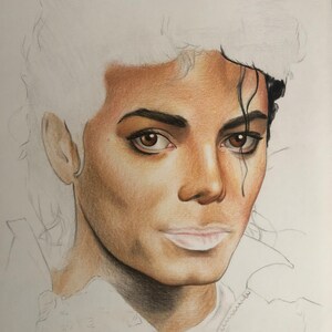 Michael Jackson Dessin original au crayon. Fan-ART A4. image 8