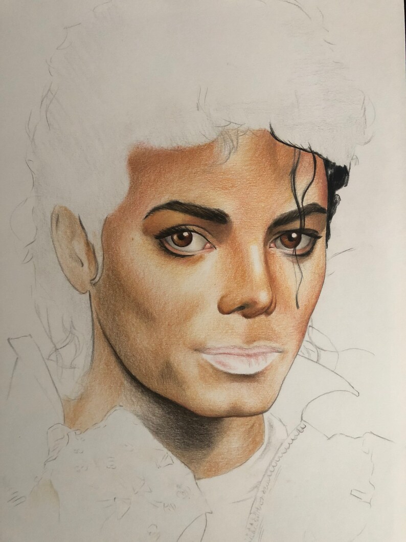 Michael Jackson Dessin original au crayon. Fan-ART A4. image 8