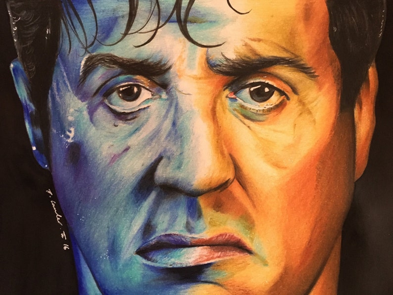 Sylvester Stallone Original Bleistiftzeichnung. FANART a4 Etsy