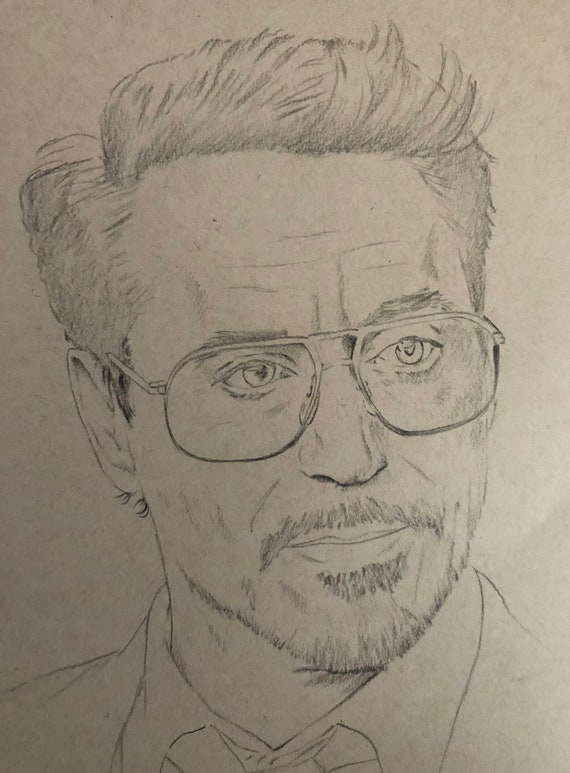 Drawing Print Of Robert Downey As Tony Stark In Iron Man | lupon.gov.ph