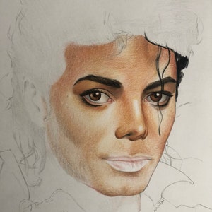 Michael Jackson Dessin original au crayon. Fan-ART A4. image 7