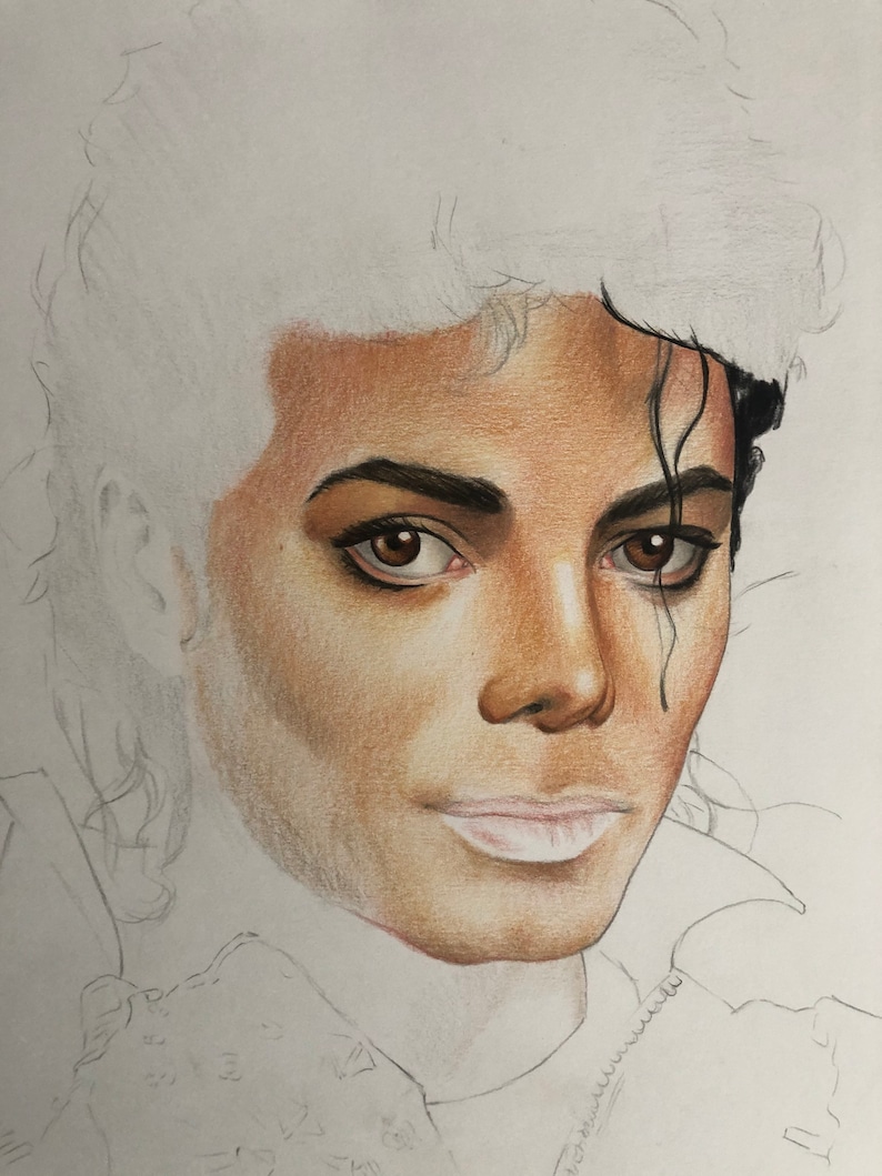 Michael Jackson Dessin original au crayon. Fan-ART A4. image 7