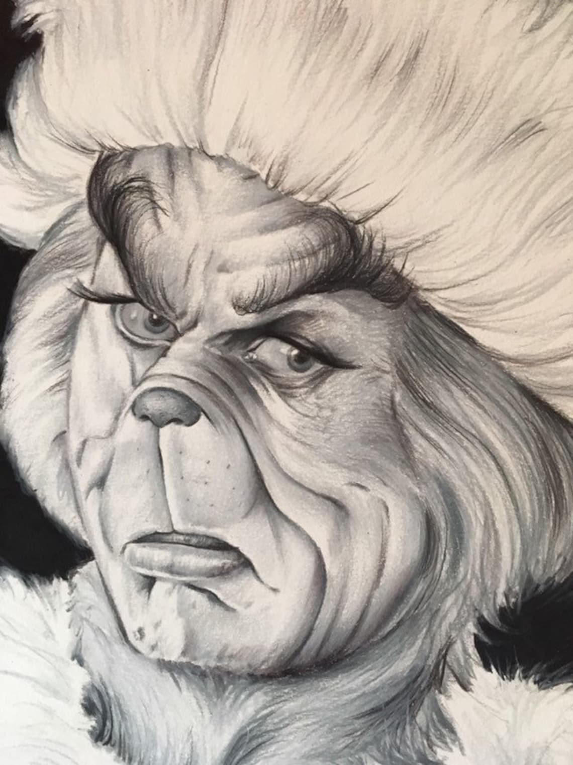 The Grinch original drawing . fanart A4. Jim Carrey Etsy