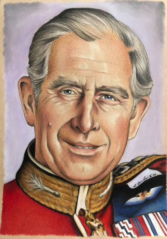 King Charles III Original Pencil Drawing .fanart A4. New Etsy UK