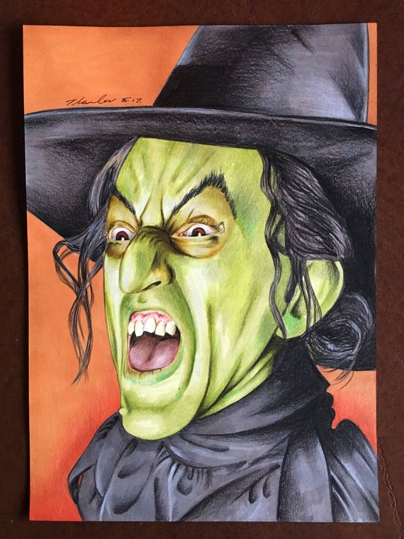 Wicked Czarownica Z West Original Rysunek Fan Art A4 Czarodziej Z Oz