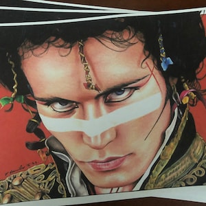 PRINT ... Adam Ant  . . signed Fan-ART A4. Adam and the Ants