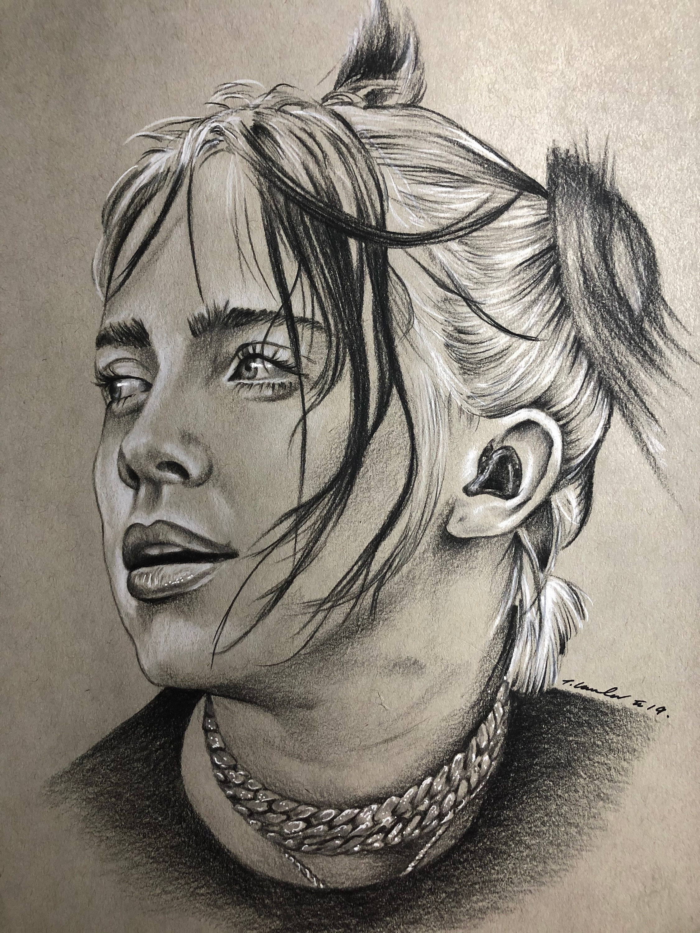 Billie Eilish Dibujo a lápiz original . Fan-ART A4. - Etsy México