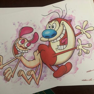 PRINT.... The Ren and Stimpy Show  ... Original Fan-art ..  . signed print .