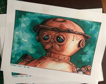 PRINT.... Tik Tok .. Return to Oz ... Original Fan-art ..  . signed print