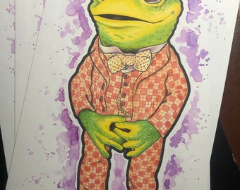 IMPRIMER.... Mr Toad... Original Fan-art... estampe signée. Le vent dans les saules . Crapaud de Toad Hall A4