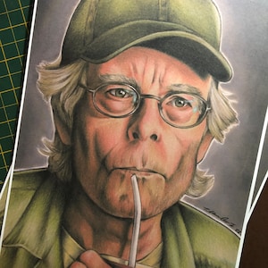 PRINT.... Stephen King  ... Original Fan-art ..  . signed print . IT
