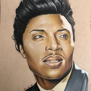 Little Richard Oryginalny rysunek ołówkiem .Fan-ART rozmiar A4