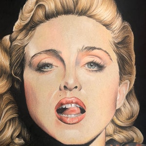 Madonna original pencil drawing A4 fan-art . Live to Tell 80s