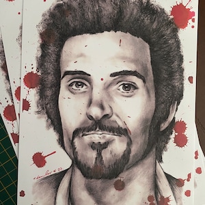 PRINT … The Yorkshire Ripper  . .. signed original ART print A4. Peter Sutcliffe