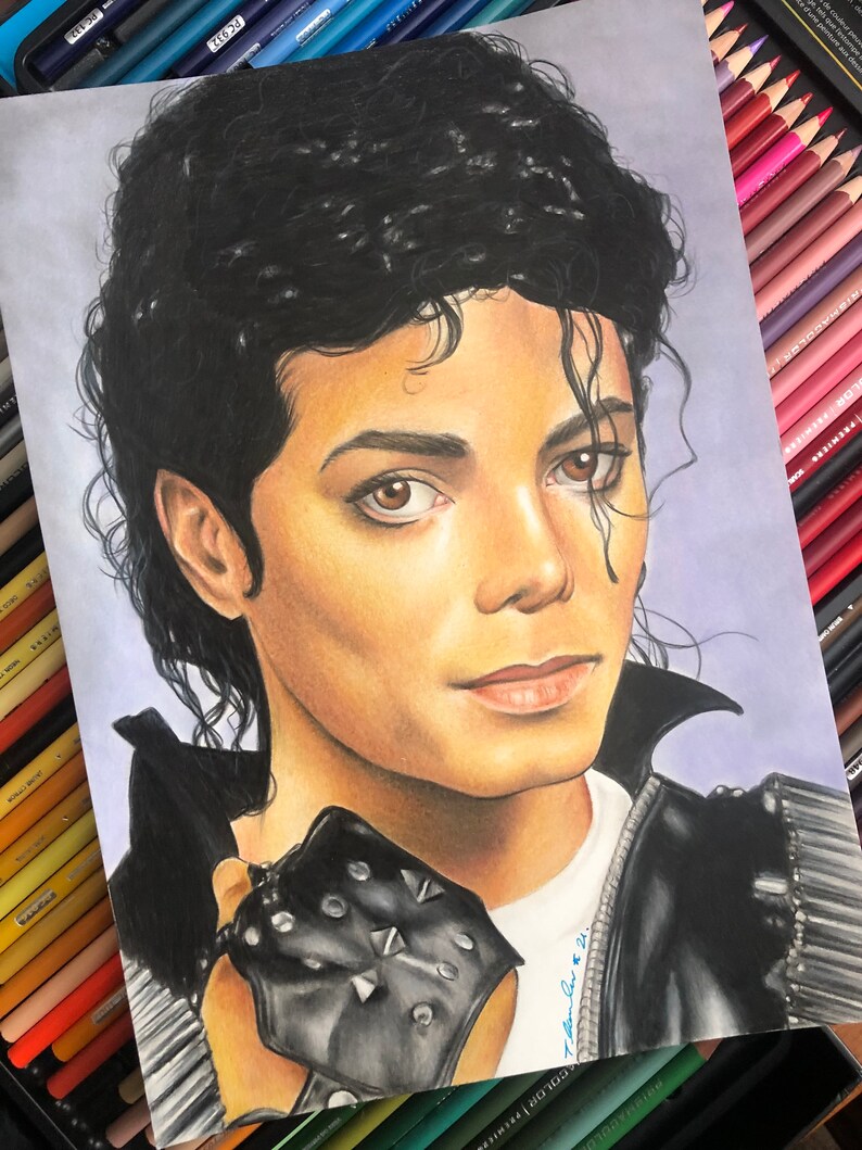 Michael Jackson Dessin original au crayon. Fan-ART A4. image 4
