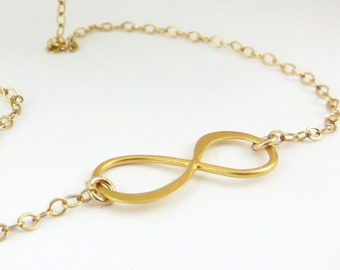Gold Vermeil Infinity Necklace, Minimalist Jewelry