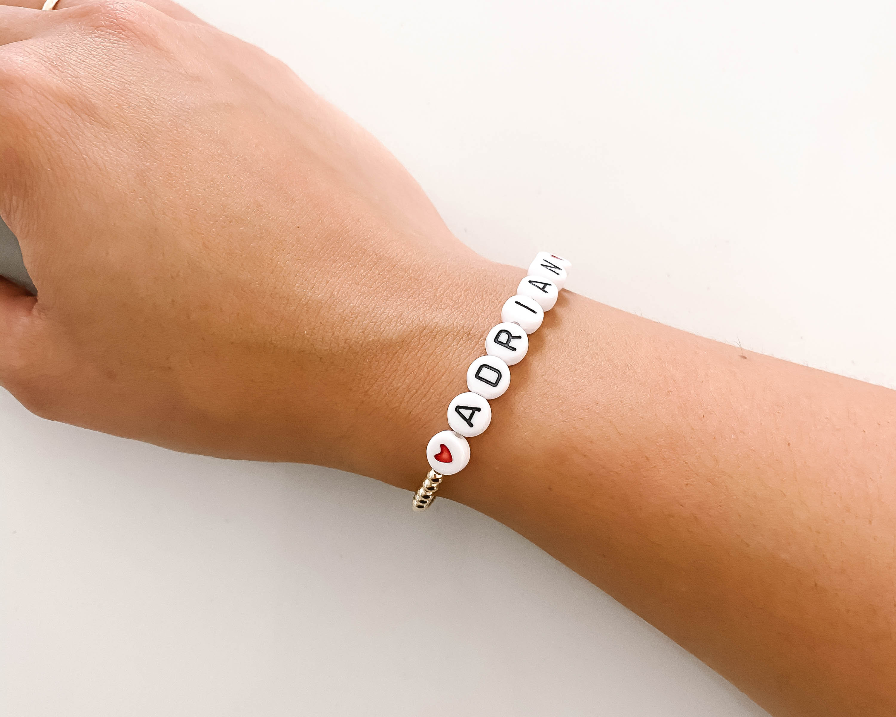 Gold Bead Name Bracelet 14k Gold Filled Beaded Bracelet Name Etsy