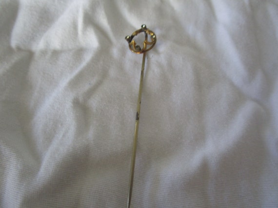 Antique Victorian Gold Filled Stickpin with Stones - image 1