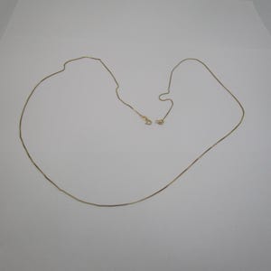 Vtg 25&quot; Italian 14K Yellow Gold Box Chain Necklace