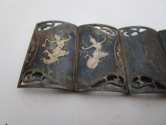 Antique Sterling Silver Siam Engraved Dancers Wid… - image 4