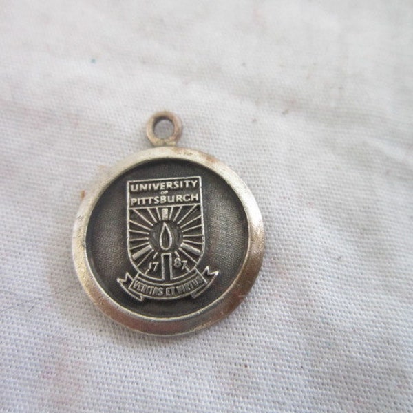 Vintage Sterling Silver University of Pittsburgh Charm Bracelet Charm